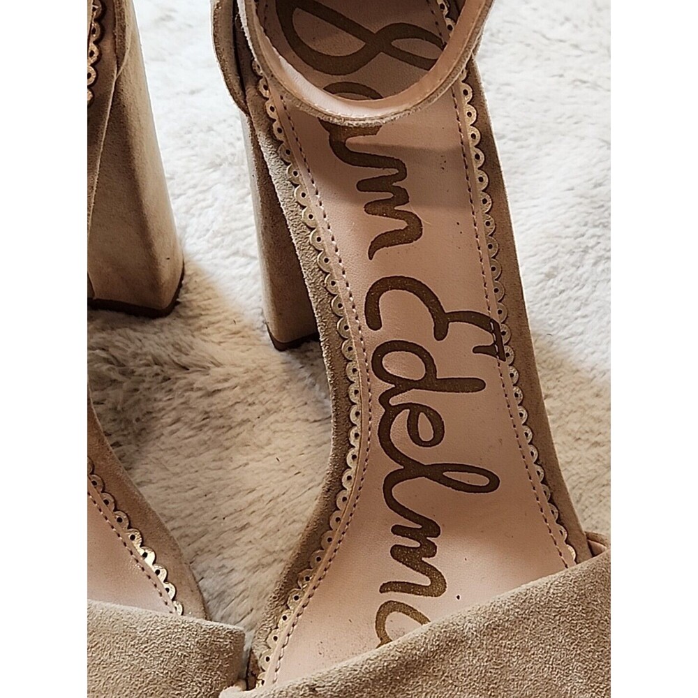 Sam Edelman Womens Shoes Designer Block Heels Sandals Suede‎ YARO US Size 9 M - Picture 3 of 6
